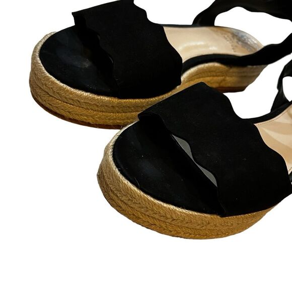 Vince Camuto Women's Espadrille Wedge Sandal Sueded Black Summer 8.5 (39) 8 1/2M - Picture 3 of 14
